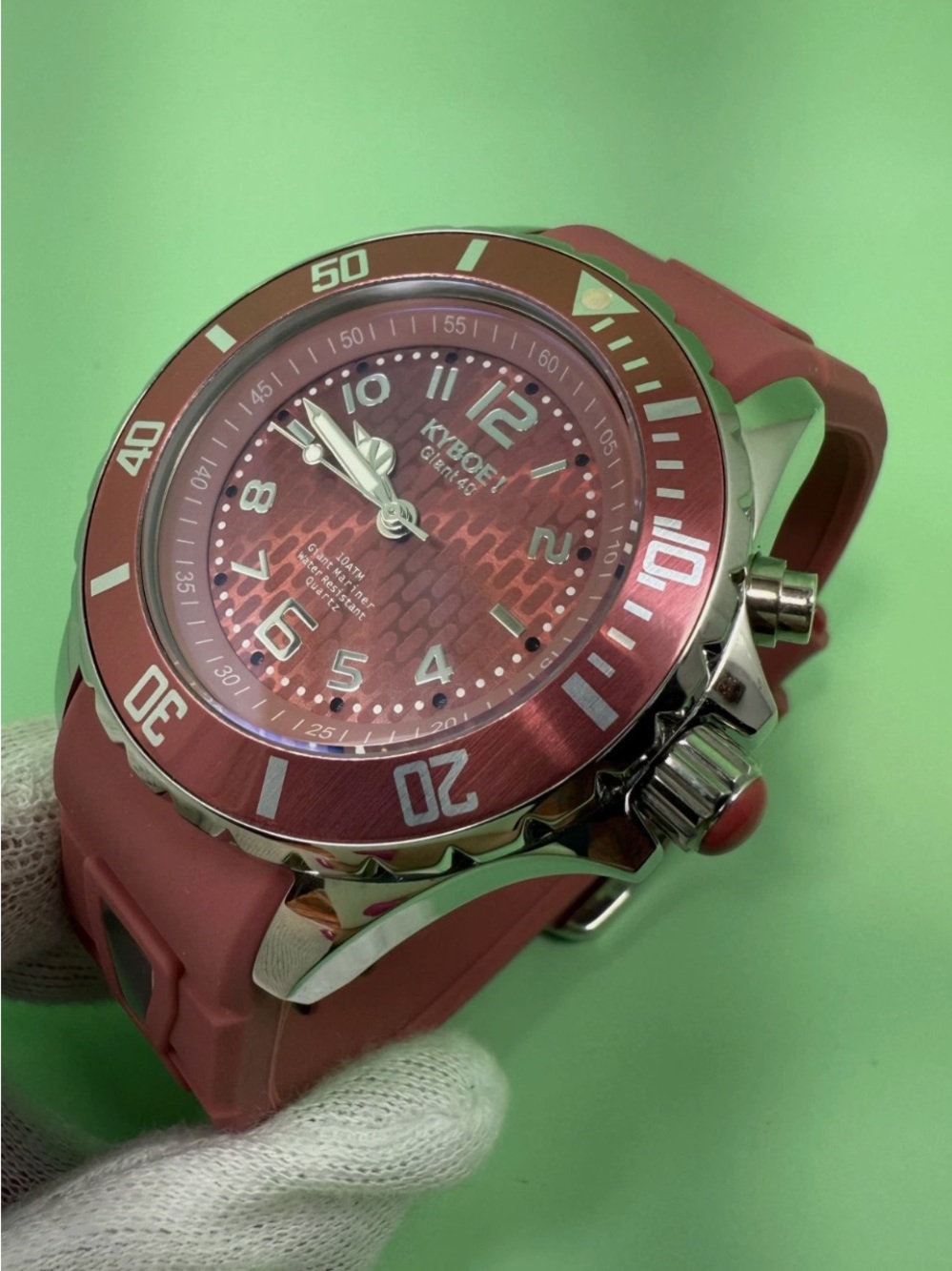 Kyboe Giant Mariner 40mm Coral Pink 10atm  quartz watch $190 unisex